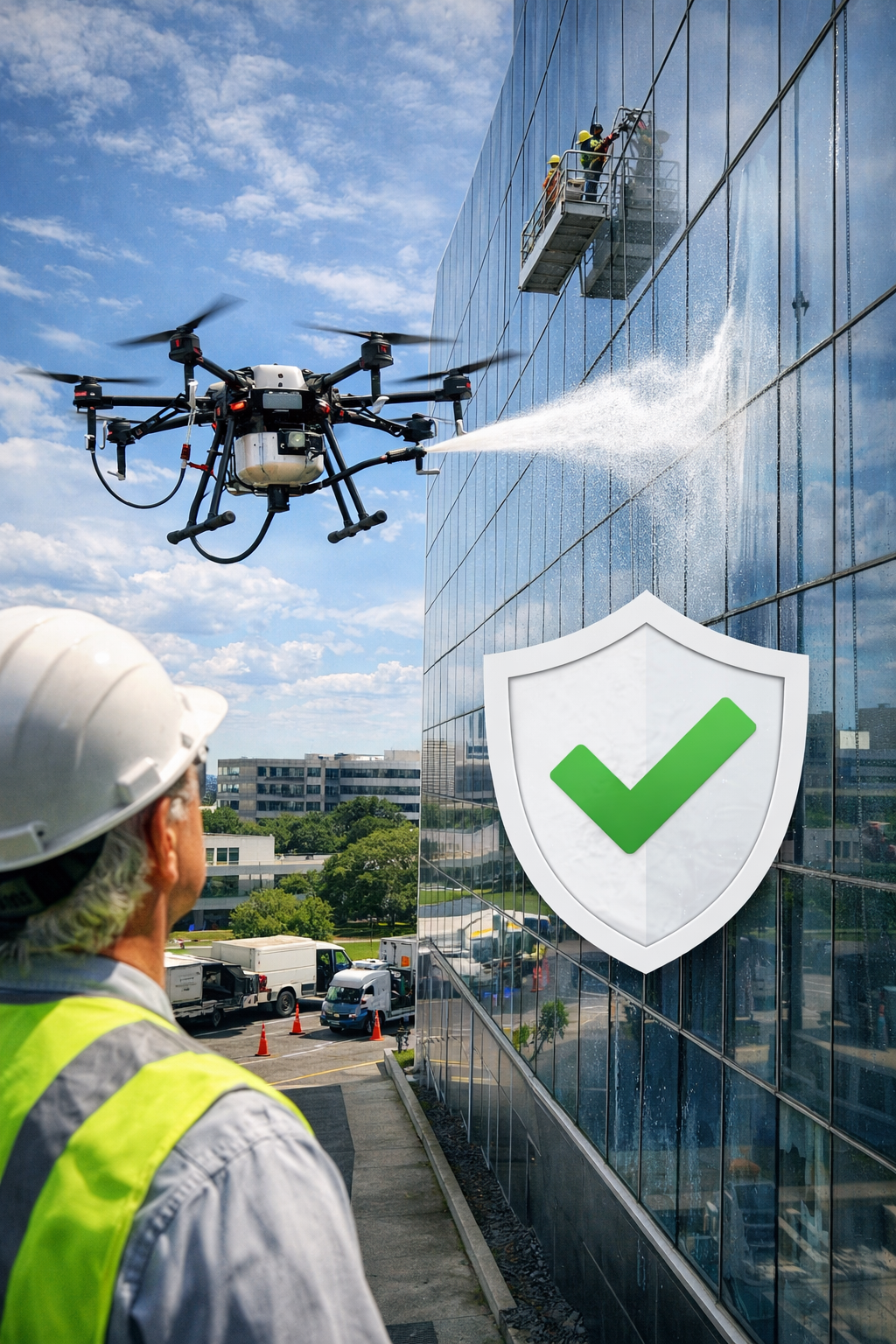 Safety vs Speed: The Why Behind Commercial Building Cleanups by Drone Becoming Safer Option